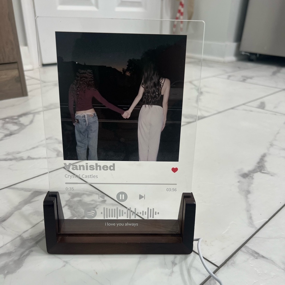 Amazon Acrylic Music Plaque with Dark Brown Stand - Vanished by Crystal castles